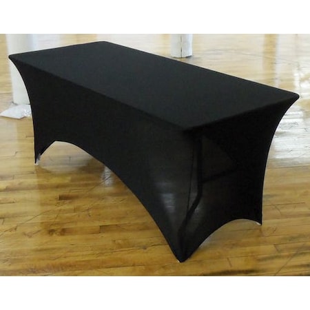 Atlas Commercial Products Spandex Fitted Stretch Table Cover for 6 Ft. x 30" Banquet, Black SP-6X30-03